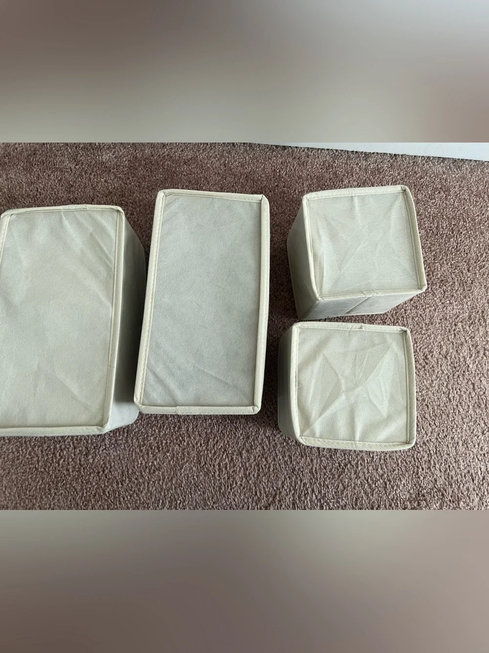 Canvas Storage Bin Set in Cream